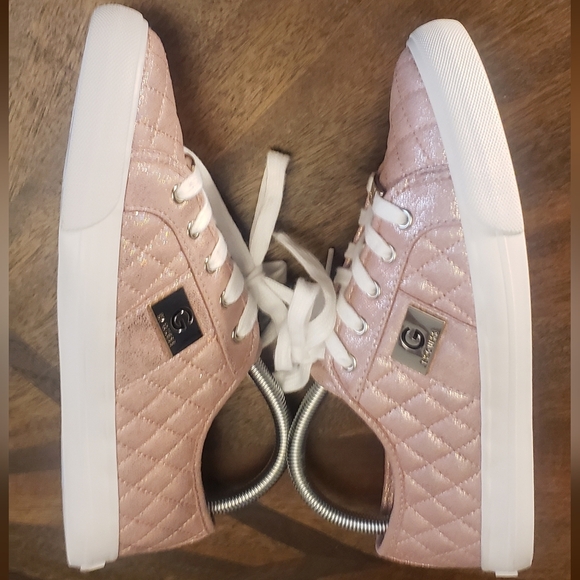 Guess Women's Quilted Pink Glitter Sneakers Size 8.5 - Picture 11 of 15